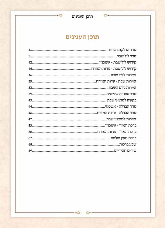 Hebrew Zemiros Bencher