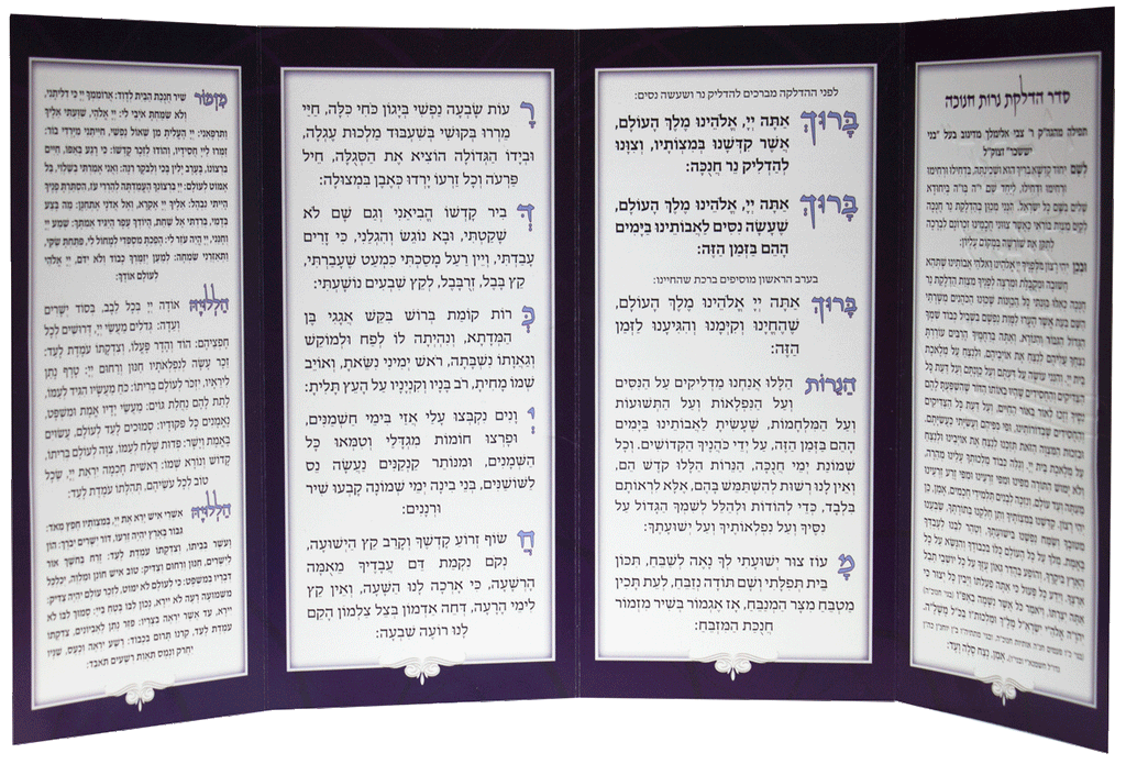 Hebrew Chanukah Zemiros Bencher