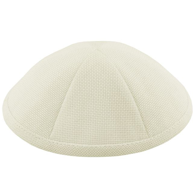 Ivory Burlap Kippah