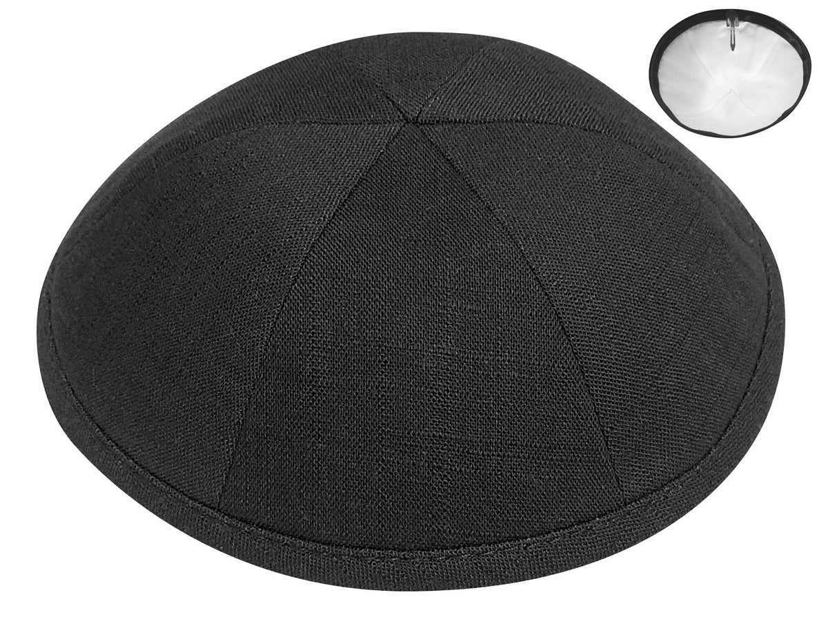 Black Linen Kippah