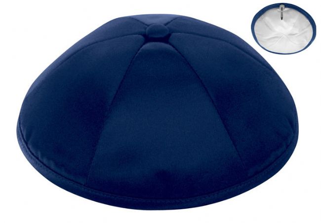 Navy Deluxe Satin Kippah