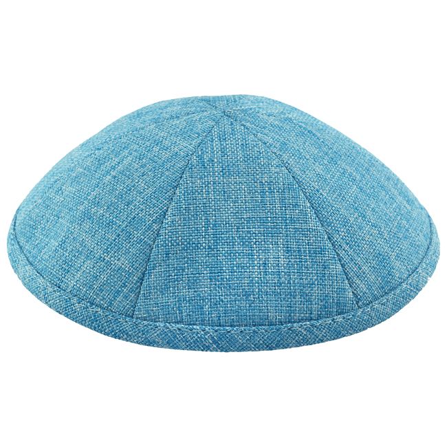 Turquoise Burlap Kippah