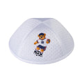 IKIPPAH SOCCER DOV BEAR - WHITE MESH YARMULKE