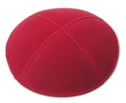 Red Suede Yarmulke