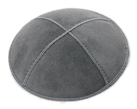 Med. Grey  Suede Yarmulke