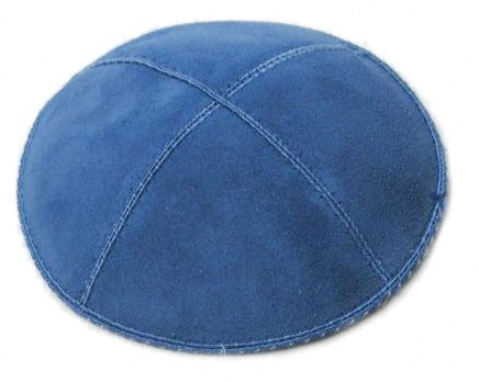 Wedge Blue Suede Yarmulke