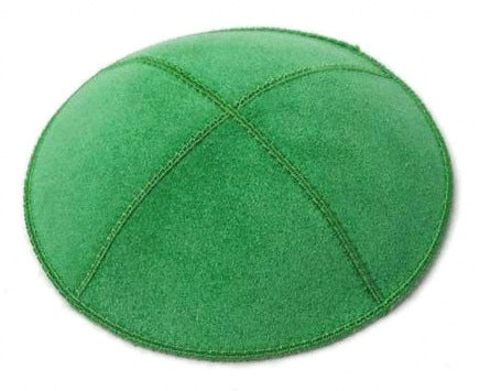 Kelly Green Suede Yarmulke