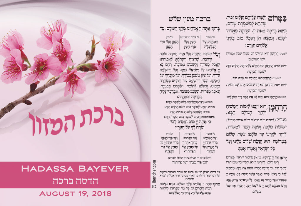 Custom Bencher for Bat Mitzvah #2