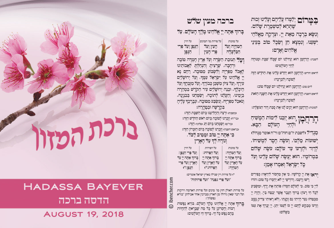 Custom Bencher for Bat Mitzvah #2