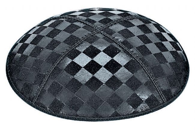 Checkerboard Embossed Suede Yarmulke