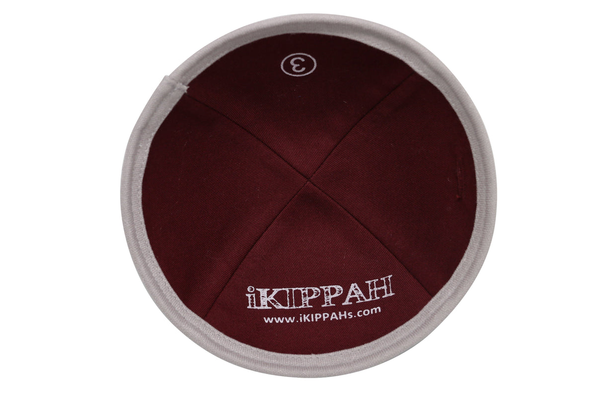 IKIPPAH LIGHT GRAY BURLAP YARMULKE