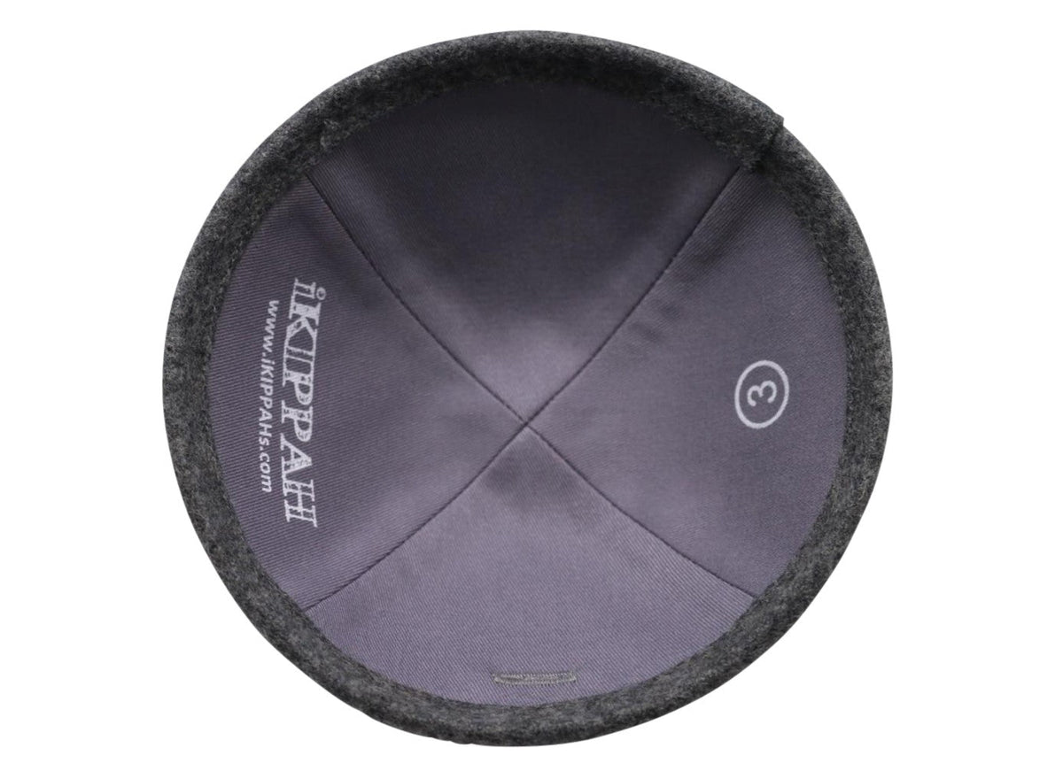 IKIPPAH MID GRAY WOOL YARMULKE