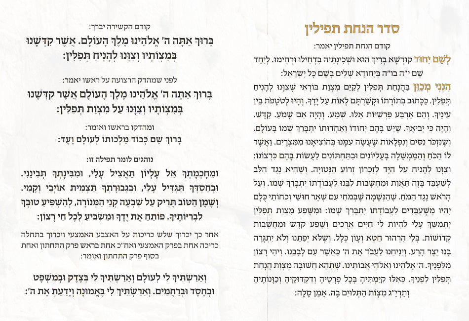 Custom Bencher: Hanachas Tefillin