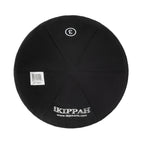 IKIPPAH YECHI BLACK TERYLENE W/ LIGHT BLUE EMBROIDERY - 6 PANEL YARMULKE