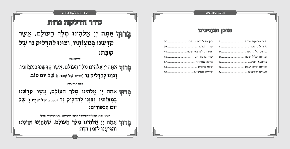 Hebrew Zemiros Bencher