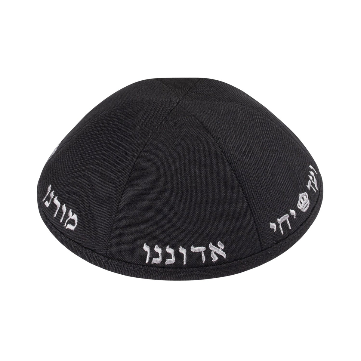 IKIPPAH YECHI 6 PANEL BLACK TERYLENE YARMULKE