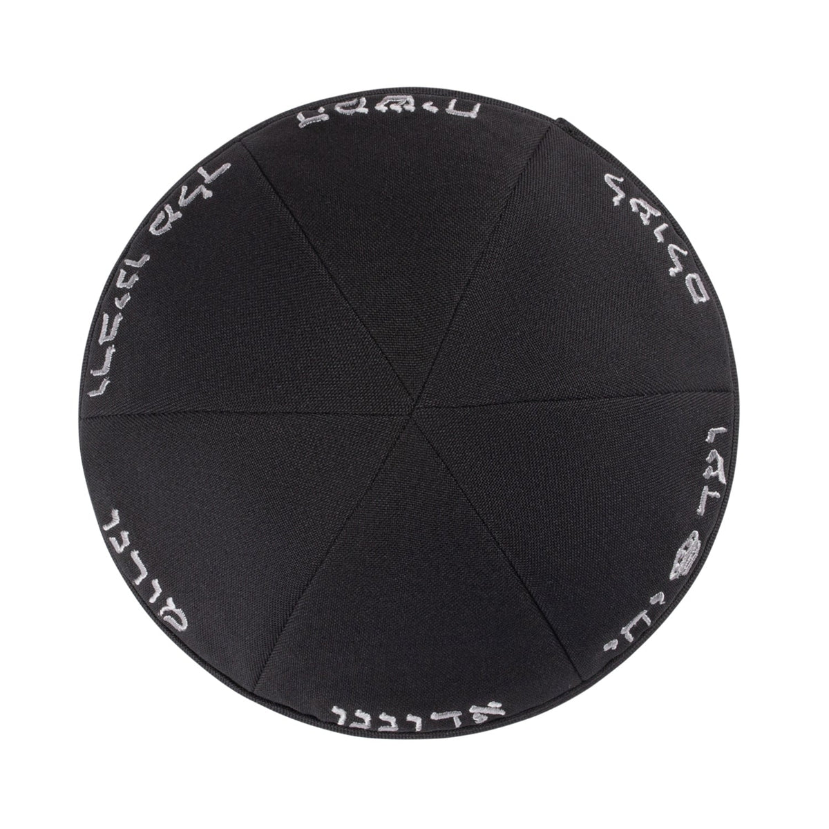 IKIPPAH YECHI 6 PANEL BLACK TERYLENE YARMULKE