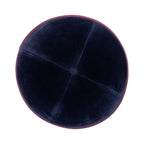 IKIPPAH NAVY VELVET W/ BURGUNDY RIM YARMULKE