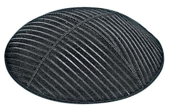 Lines Embossed Suede Yarmulke