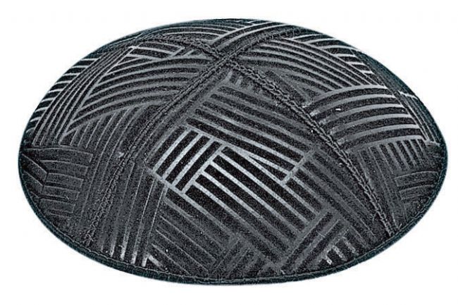 Mosaic Embossed Suede Yarmulke