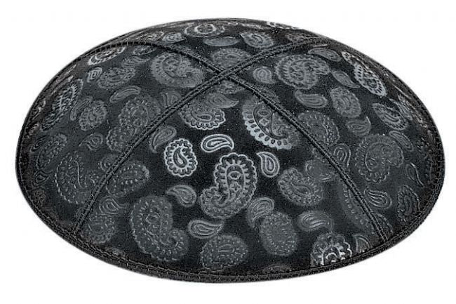 Paisley Embossed Suede Yarmulke