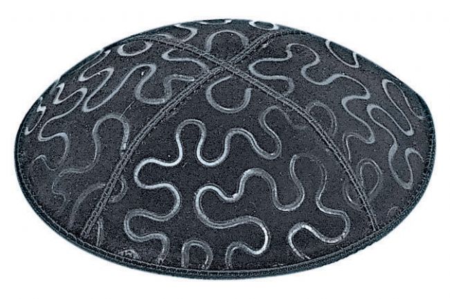 Puzzle Embossed Suede Yarmulke