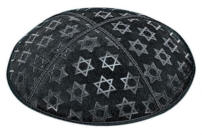 Star David Embossed Suede Yarmulke