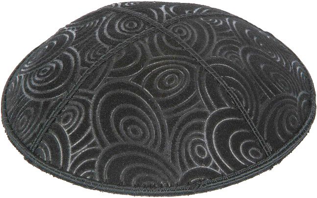 Swirls Embossed Suede Yarmulke