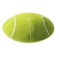 Green Suede Tennis Ball w/ Stripes Yarmulke