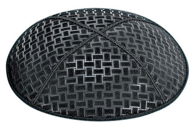 Basket Weave Embossed Suede Yarmulke