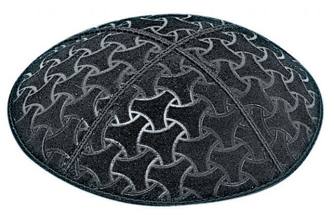 Wheels Embossed Suede Yarmulke