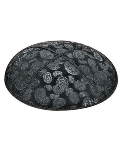 Paisley Embossed Suede Yarmulke