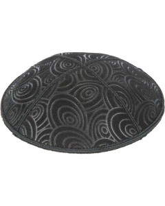 Swirls Embossed Suede Yarmulke